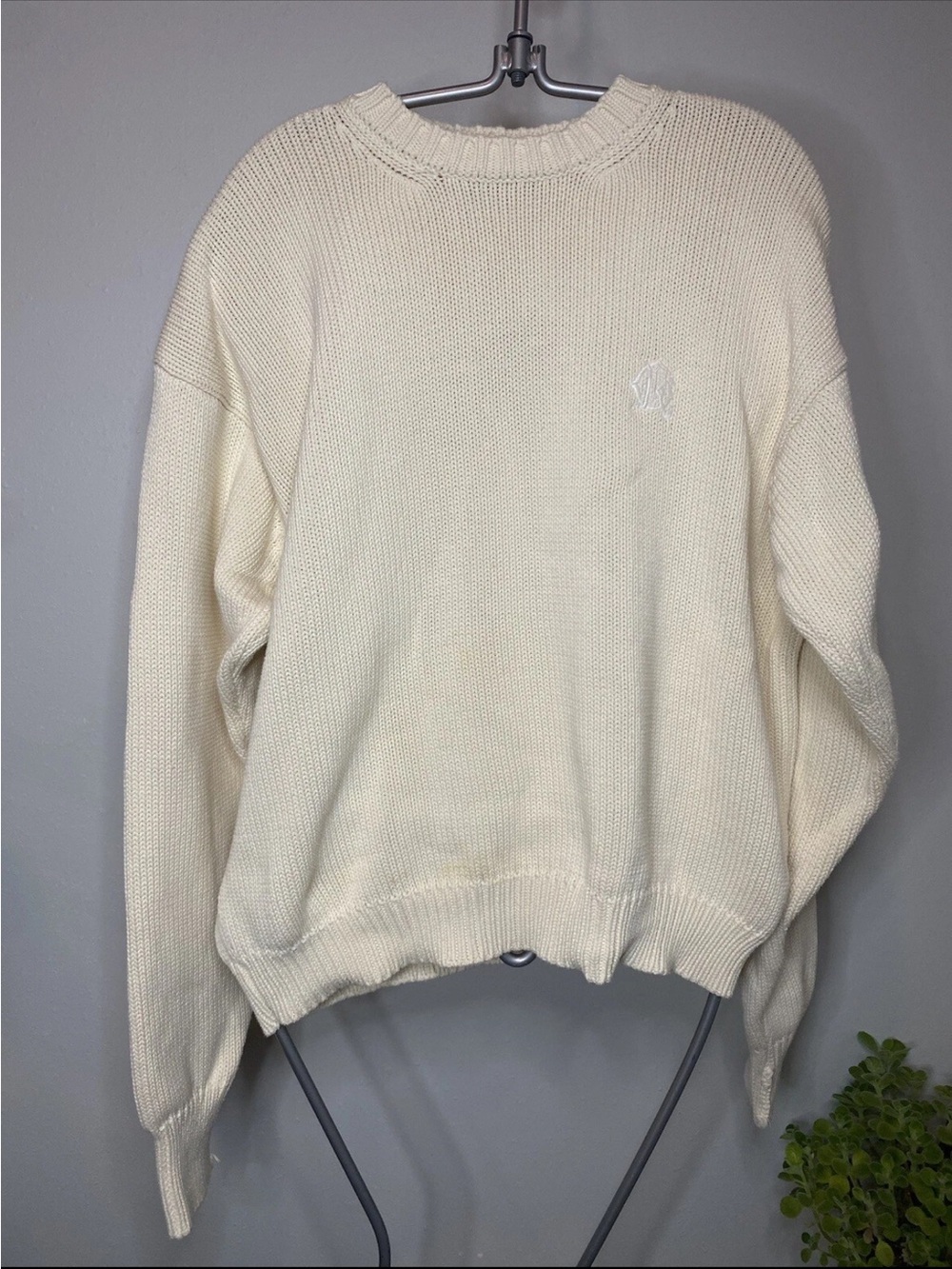 Calvin Klein Sport Beige/Cream Knit Crewneck Sweater